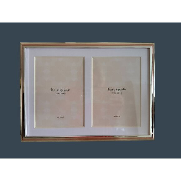 Lenox & Kate Spade Double Invitation Picture Frame Silverplate & Rose Gold - Picture 1 of 11